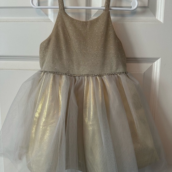 PINK & VIOLET Girls Glitter Knit Gold Ombré Dress sz 3 - Picture 2 of 8